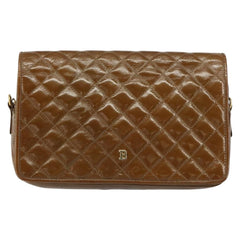 Bally Vintage Chain Shoulder Bag Quilted Patent leather