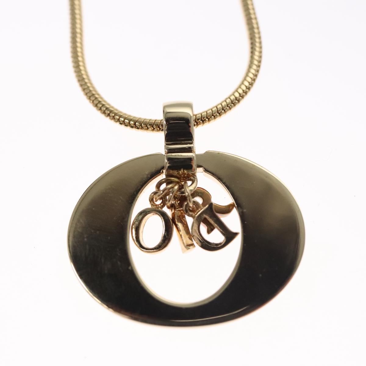 Christian Dior Logo Pendant Necklace Metal