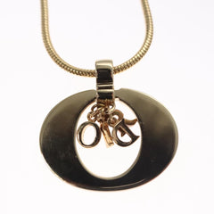 Christian Dior Logo Pendant Necklace Metal
