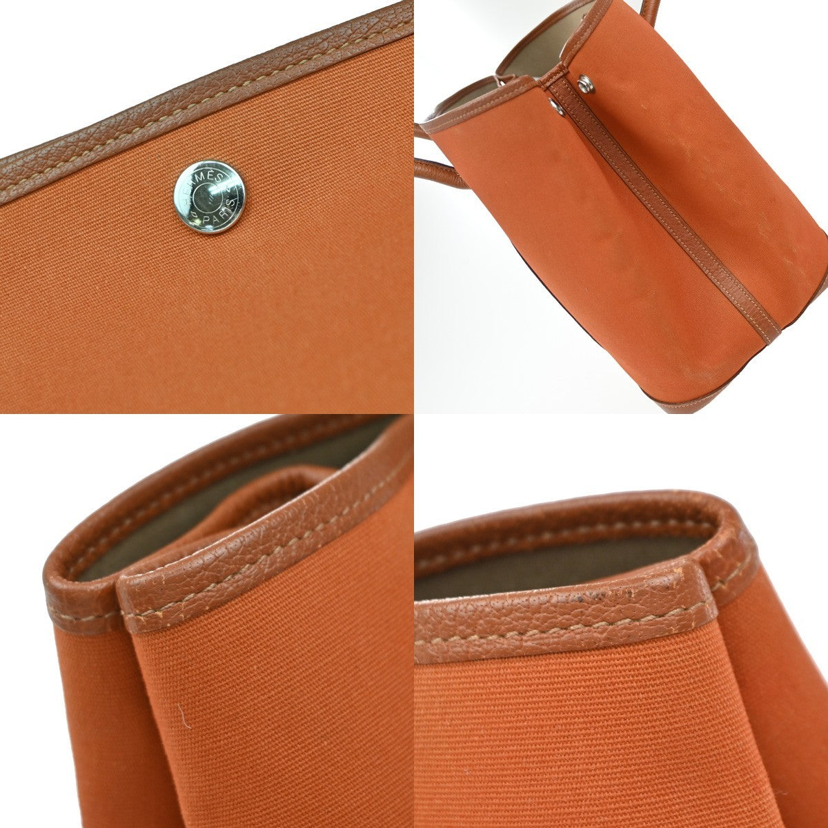 Hermes Garden Party Tote Canvas and Leather