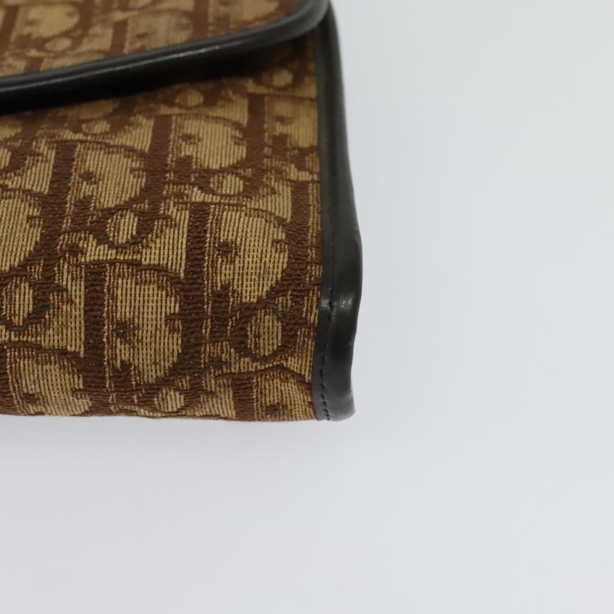 Christian Dior Vintage Trotter Flap Shoulder Bag Canvas