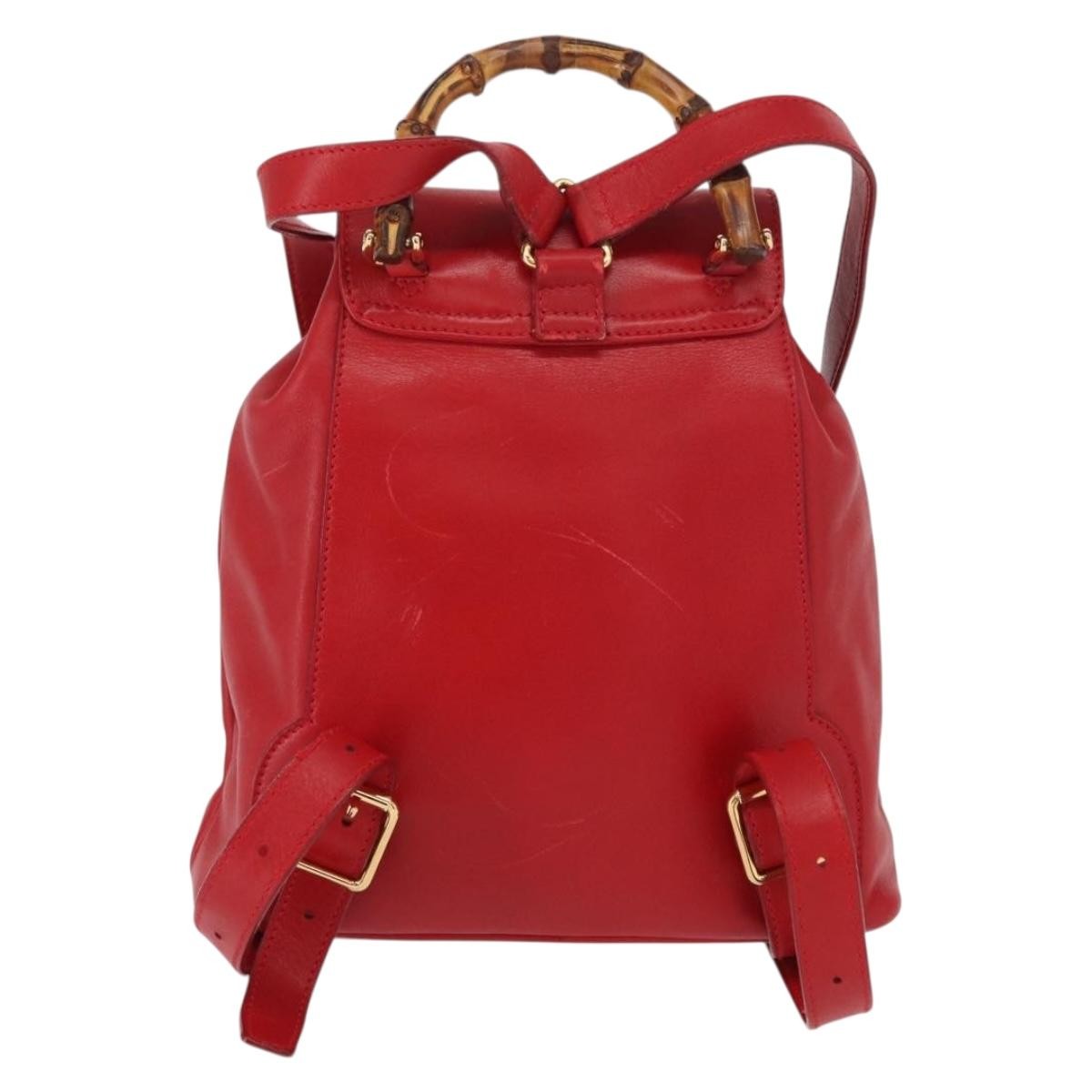 Gucci Vintage Bamboo Backpack Leather
