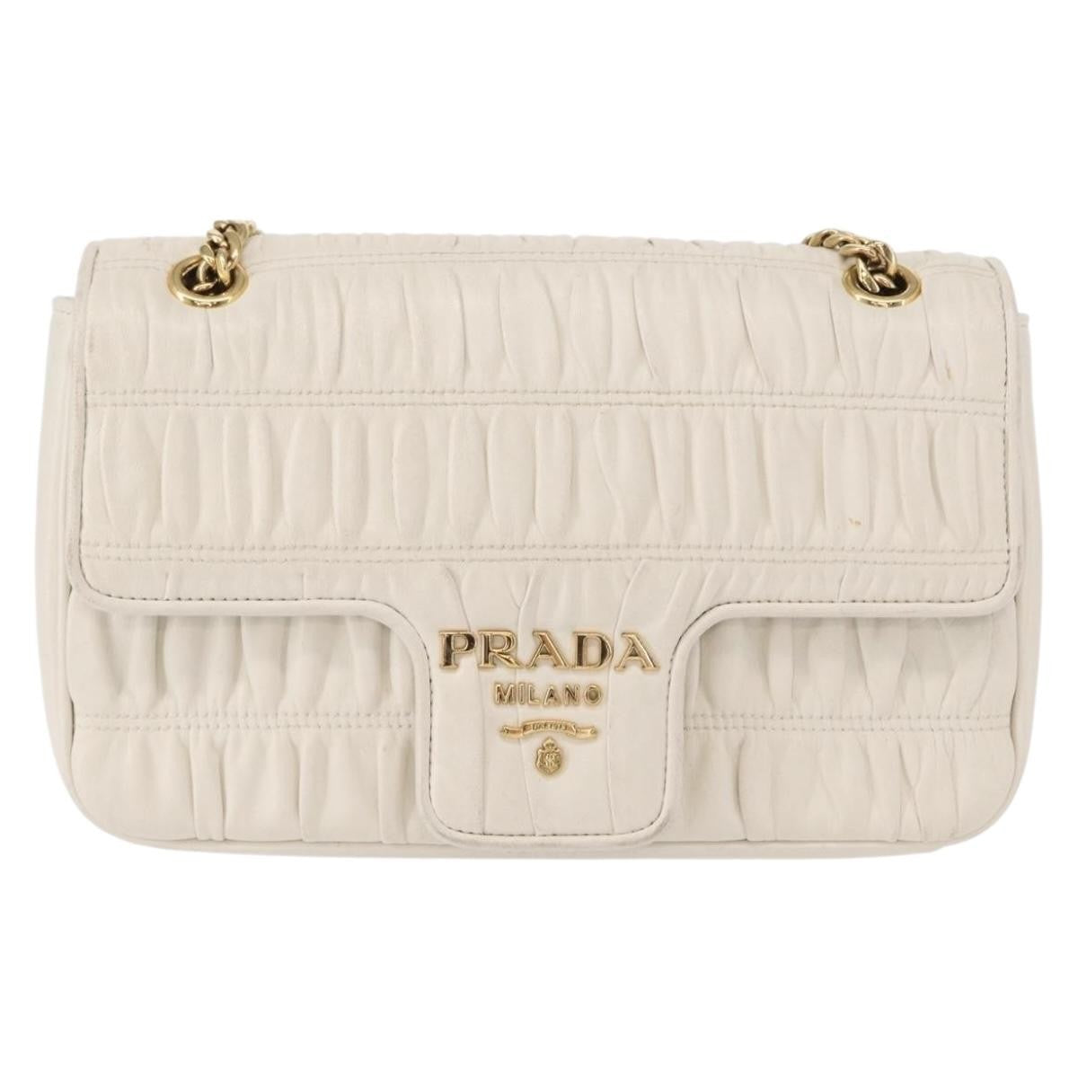 Prada Chain Flap Shoulder Bag Nappa Gaufre