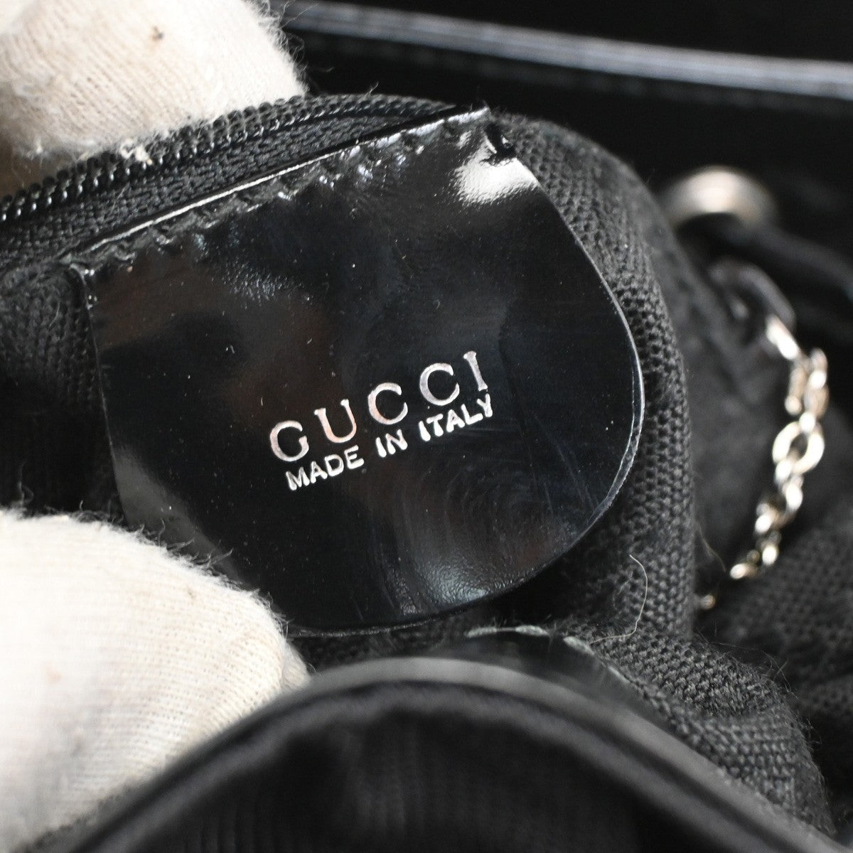 Gucci Vintage Bamboo Backpack Nylon and Patent Leather