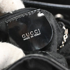 Gucci Vintage Bamboo Backpack Nylon and Patent Leather