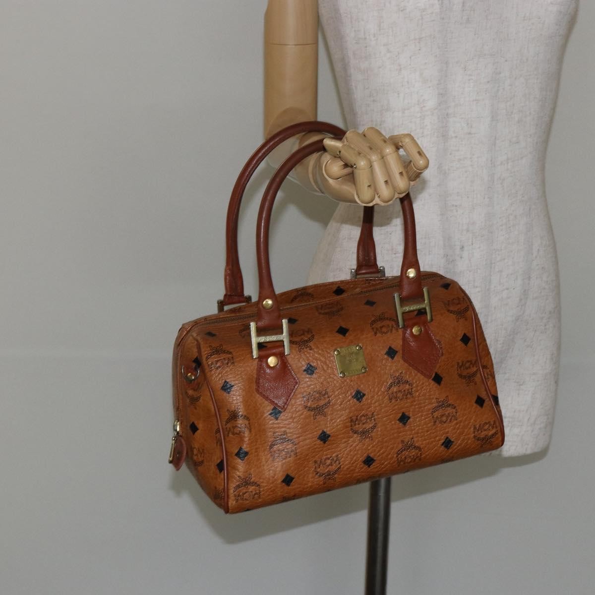 MCM Visetos Handbag Canvas and Leather