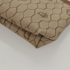 Christian Dior Vintage Honeycomb Zip Pouch Coated Canvas
