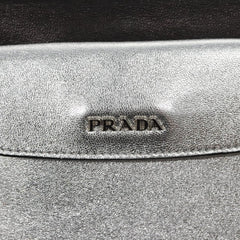 Prada Double Turn Lock Shoulder Bag Leather
