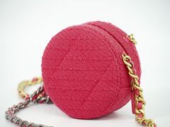 Chanel 19 Round Clutch with Chain Quilted Tweed