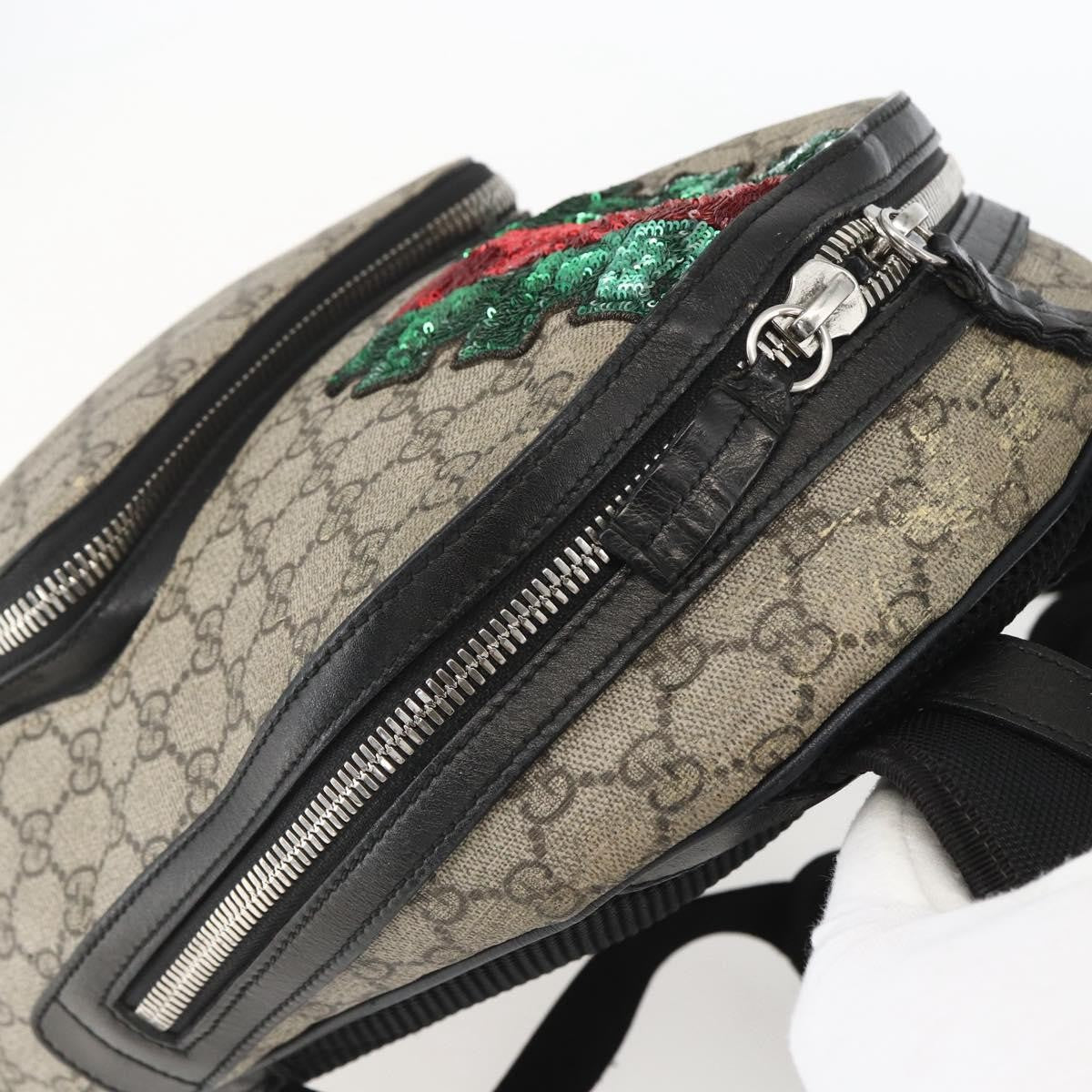 Gucci Zip Pocket Backpack Embellished GG Coated Canvas