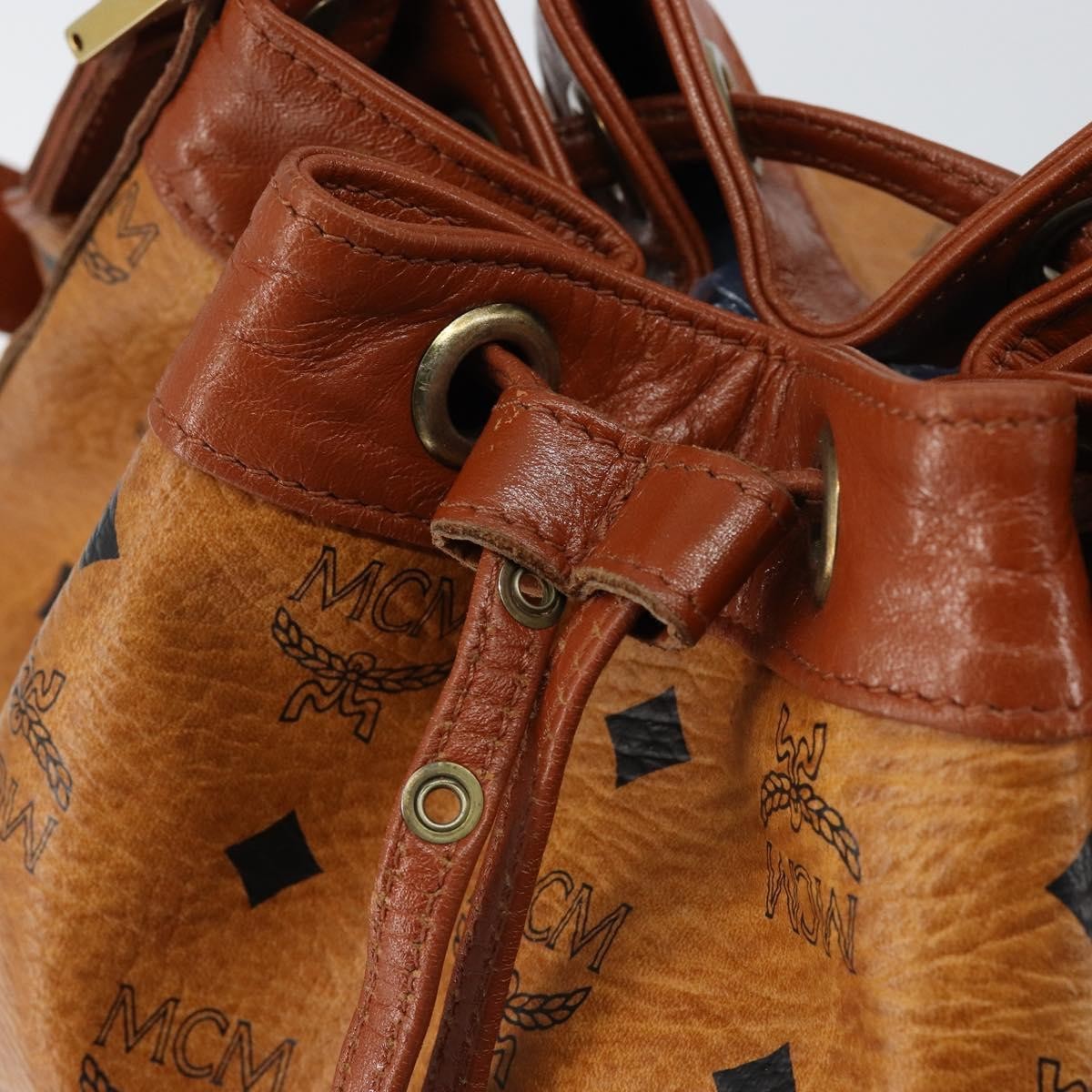 MCM Drawstring Shoulder Bag Leather