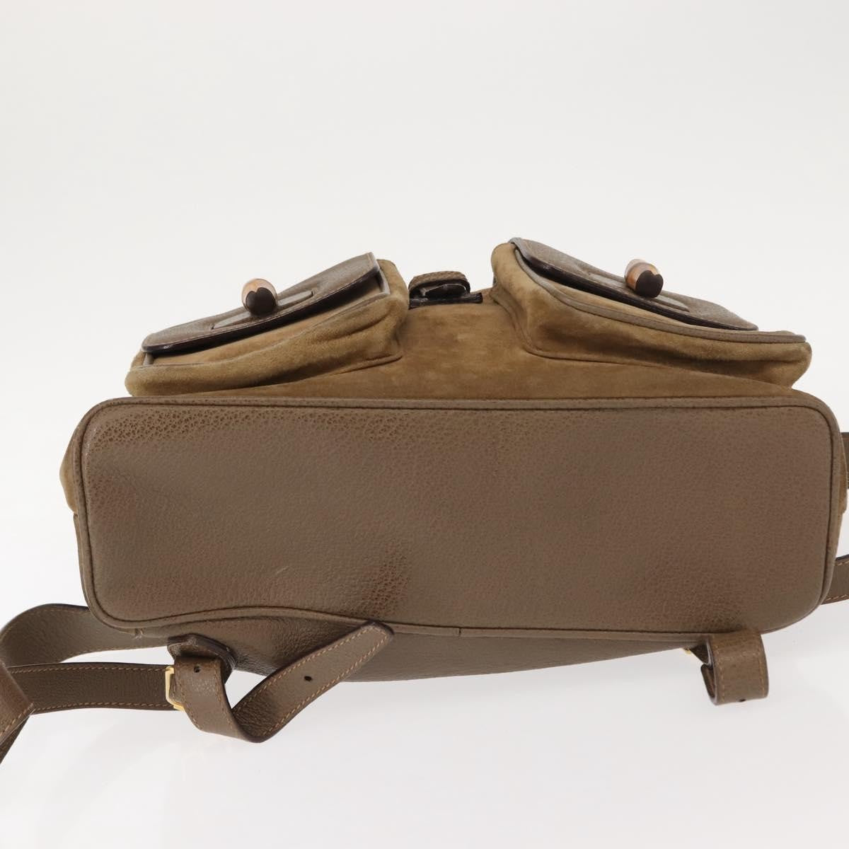 Gucci Vintage Bamboo Backpack Suede