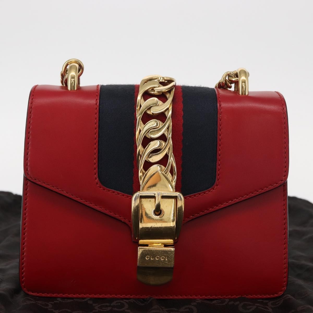 Gucci Sylvie Chain Shoulder Bag Leather