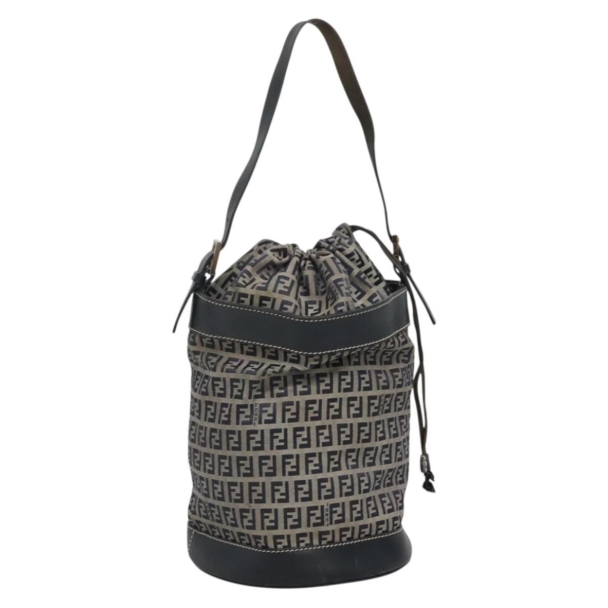 Fendi FF Logo Mon Tresor Bucket Bag Printed Shearling with Leather