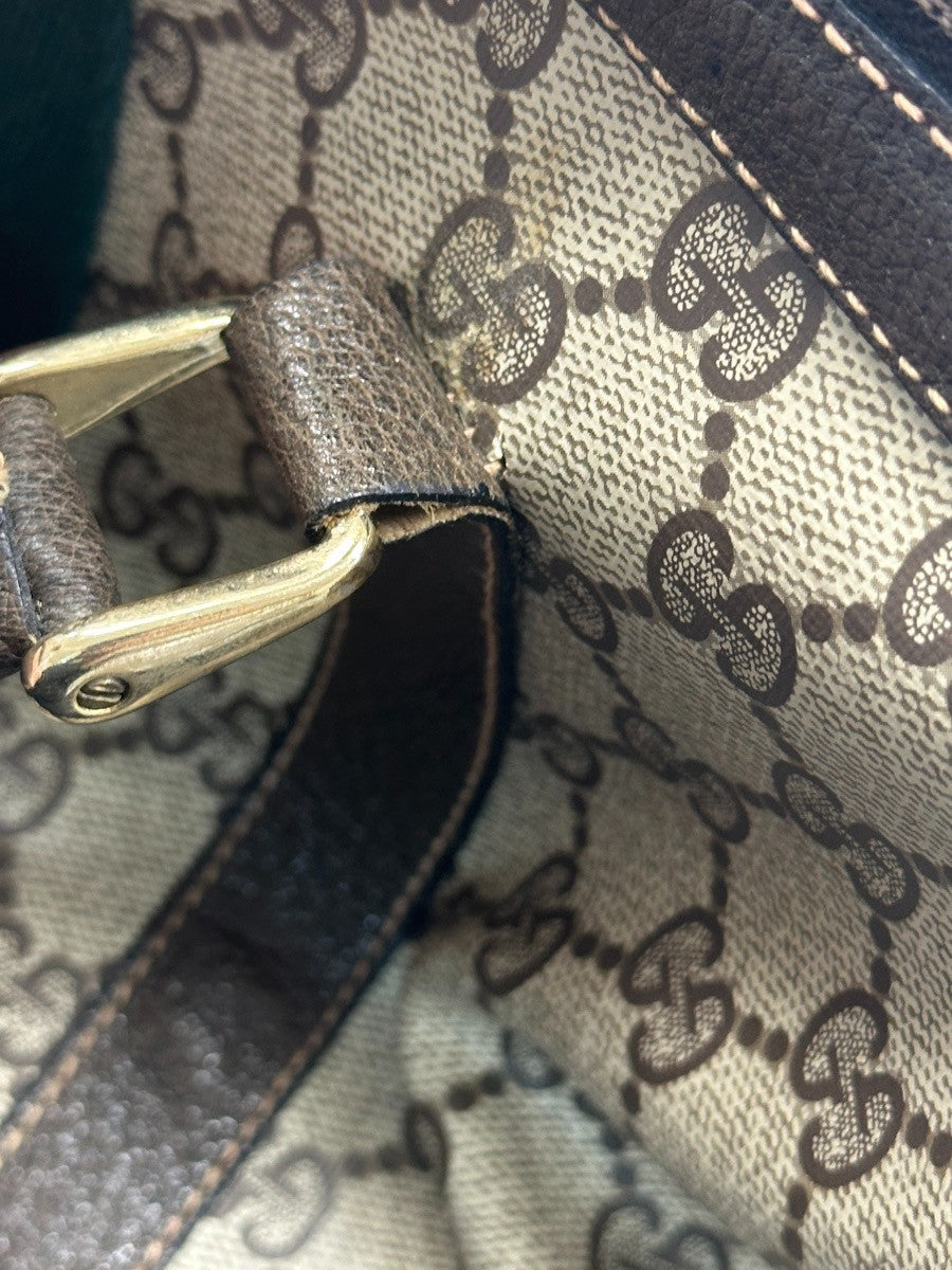 Gucci Vintage Web Boston Bag GG Coated Canvas