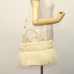 Prada Fringe Wicker Tote Woven Straw