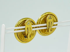 Chanel Vintage Round CC Clip-On Earrings Metal