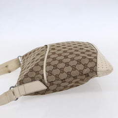 Gucci Zip Messenger Bag GG Canvas with Perforated Leather