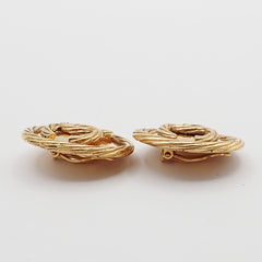 Chanel Vintage Round CC Clip-On Earrings Metal