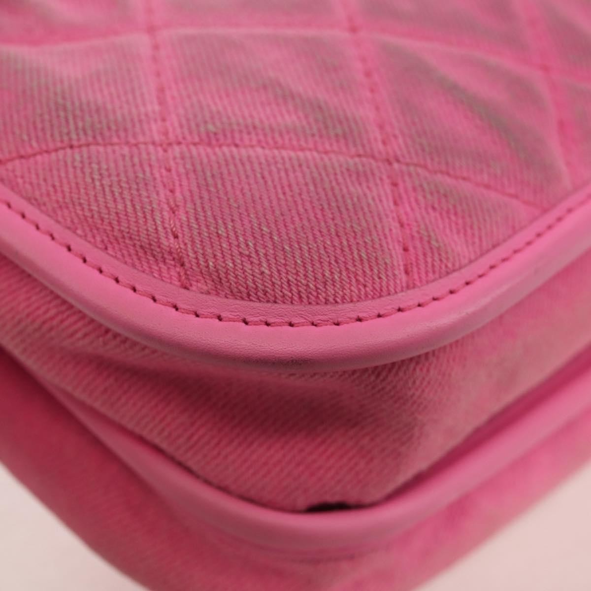 Chanel Flap Messenger Bag Quilted Denim