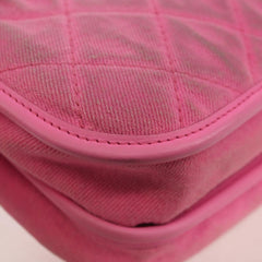 Chanel Flap Messenger Bag Quilted Denim