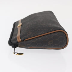 Christian Dior Vintage Honeycomb Zip Pouch Coated Canvas