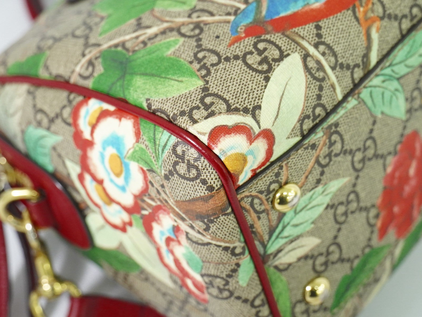 Gucci Convertible Boston Bag Tian Print GG Coated Canvas