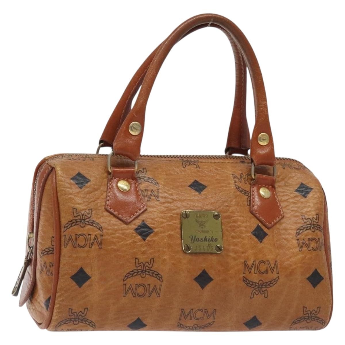 MCM Visetos Handbag Canvas and Leather