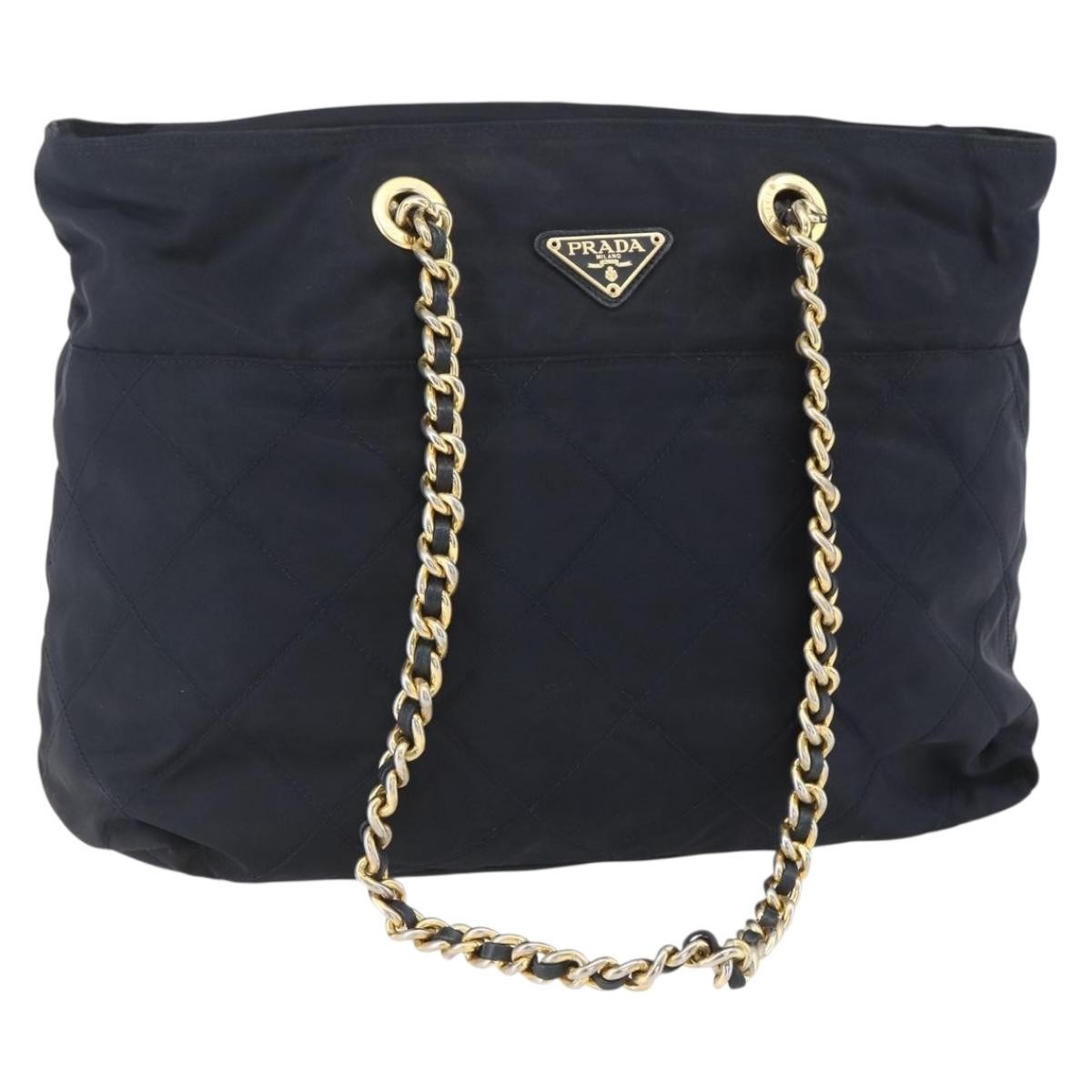 Prada Chain Zip Tote Quilted Tessuto