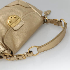 Prada Antic Pushlock Shoulder Bag Leather