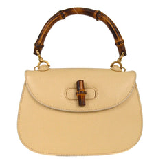 Gucci Vintage Convertible Bamboo Top Handle Bag Leather