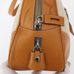 Prada Bowler Bag Canvas with Leather