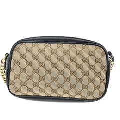 Gucci GG Marmont Shoulder Bag Diagonal Quilted GG Canvas with Leather