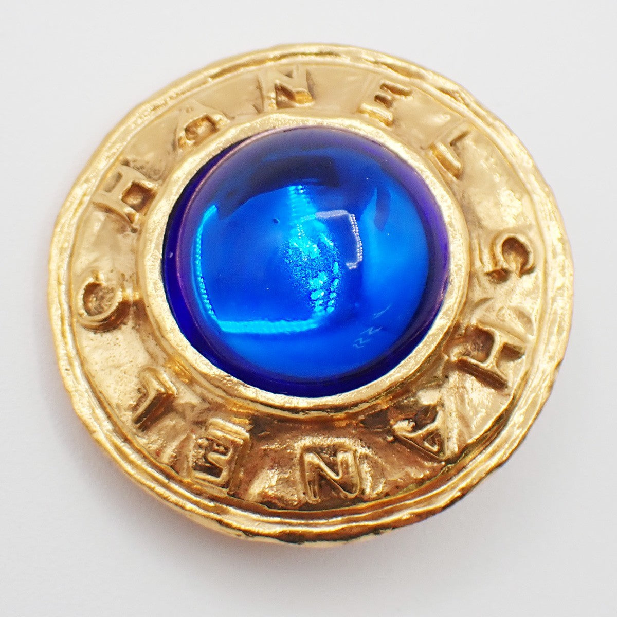 Chanel Vintage Round Clip-On Earrings Metal with Faux Pearl