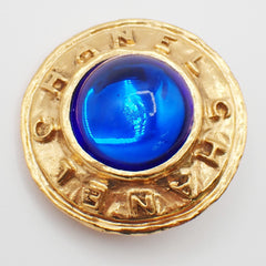 Chanel Vintage Round Clip-On Earrings Metal with Faux Pearl