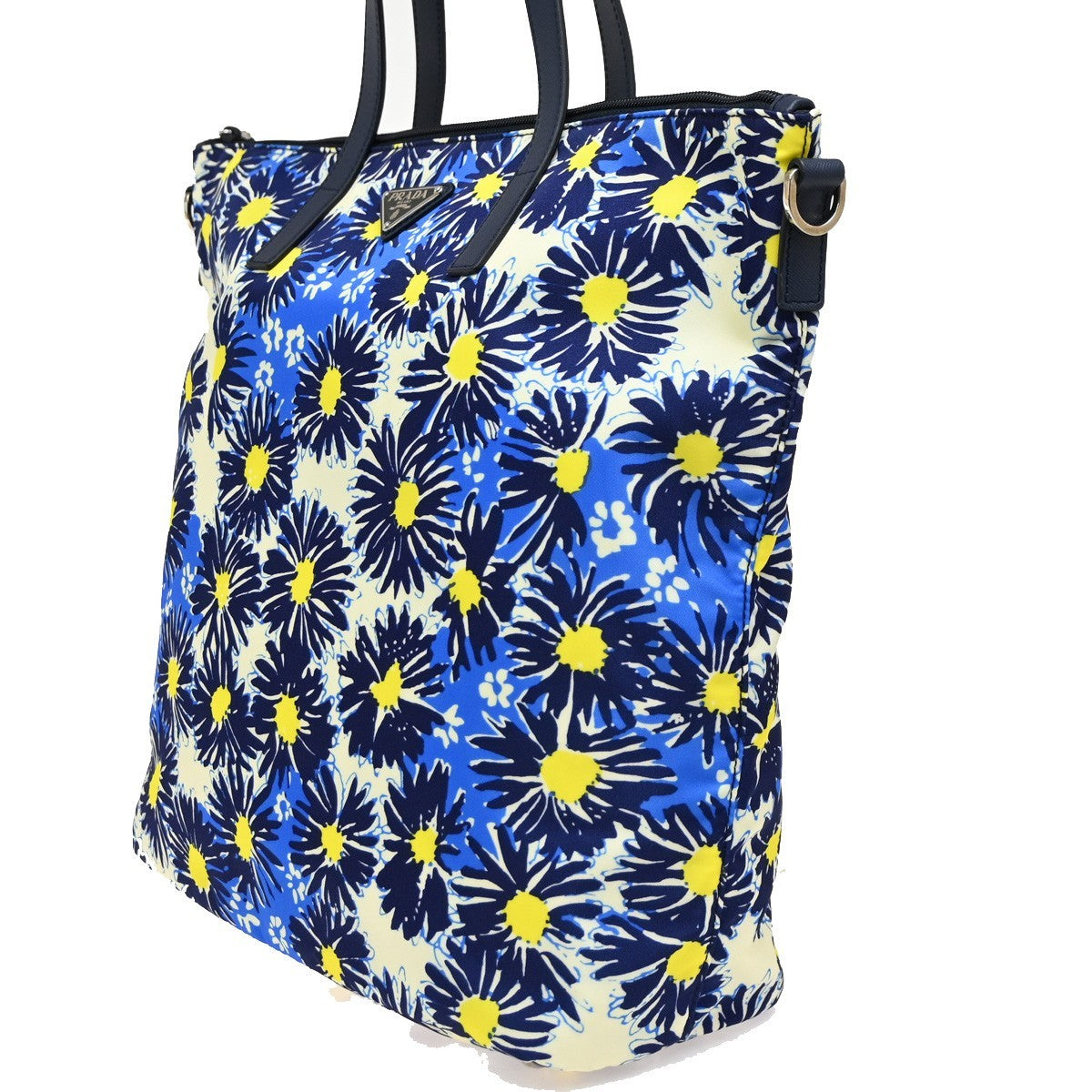 Prada Convertible Zip Tote Printed Tessuto