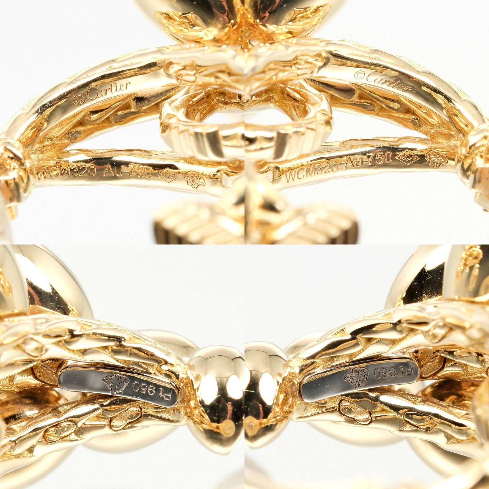 Cartier Grain de Cafe Earring Gold and Platinum