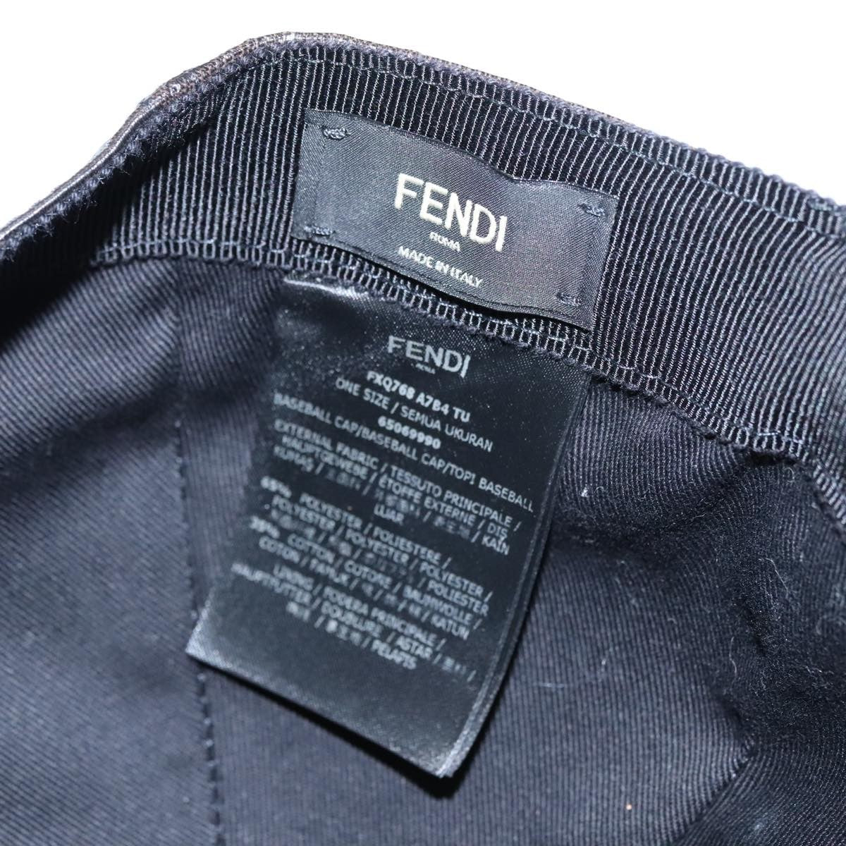 Fendi Logo Baseball Cap Zucca Canvas