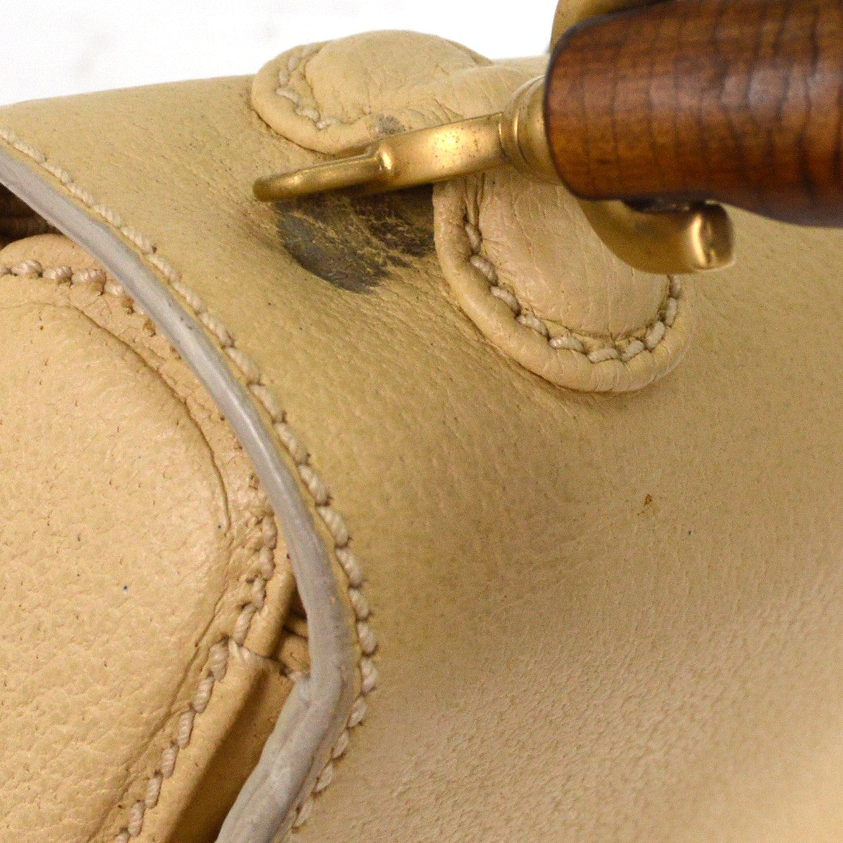 Gucci Vintage Convertible Bamboo Top Handle Bag Leather