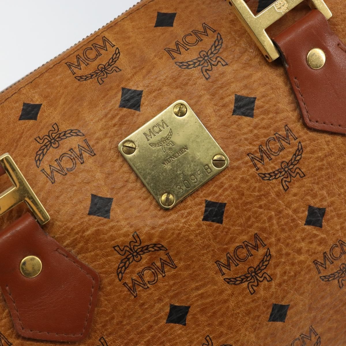 MCM Visetos Handbag Canvas and Leather