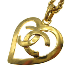 Chanel CC Heart Pendant Necklace Metal