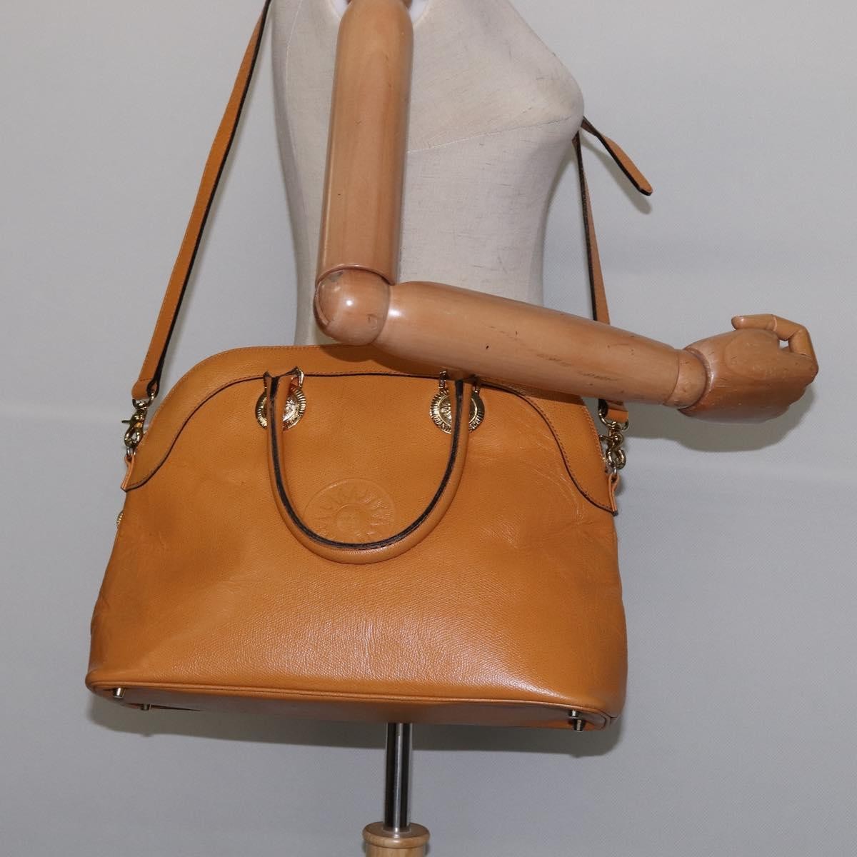 Versace Vintage Sun Zip Satchel Embossed Leather