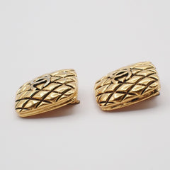 Chanel Vintage CC Square Clip-On Earrings Metal