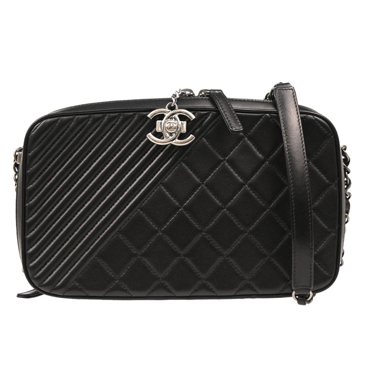 Chanel Coco Boy Camera Bag Quilted Leather