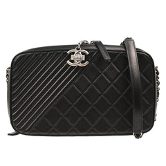 Chanel Coco Boy Camera Bag Quilted Leather
