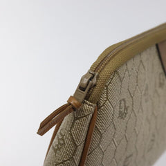 Christian Dior Vintage Honeycomb Zip Pouch Coated Canvas