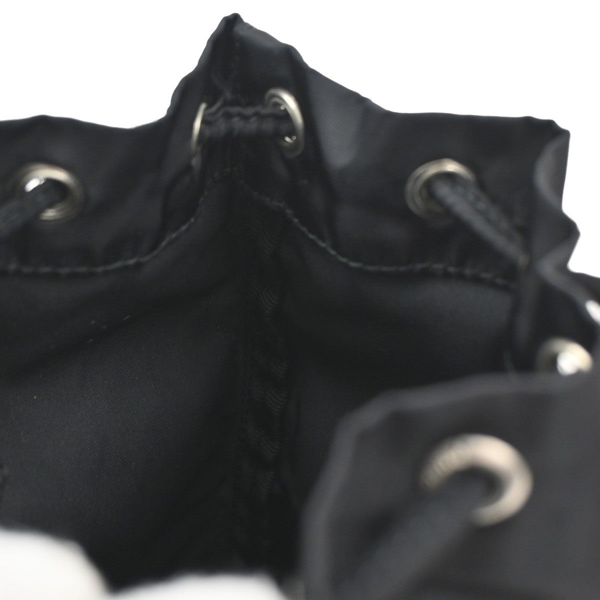 Prada Drawstring Wristlet Bucket Bag Tessuto