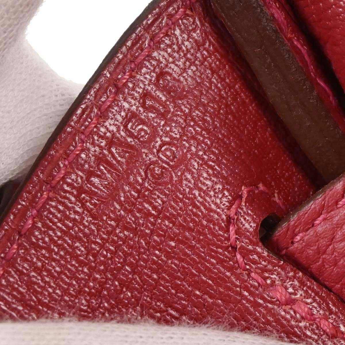 Hermes Birkin Handbag Red Togo with Palladium Hardware