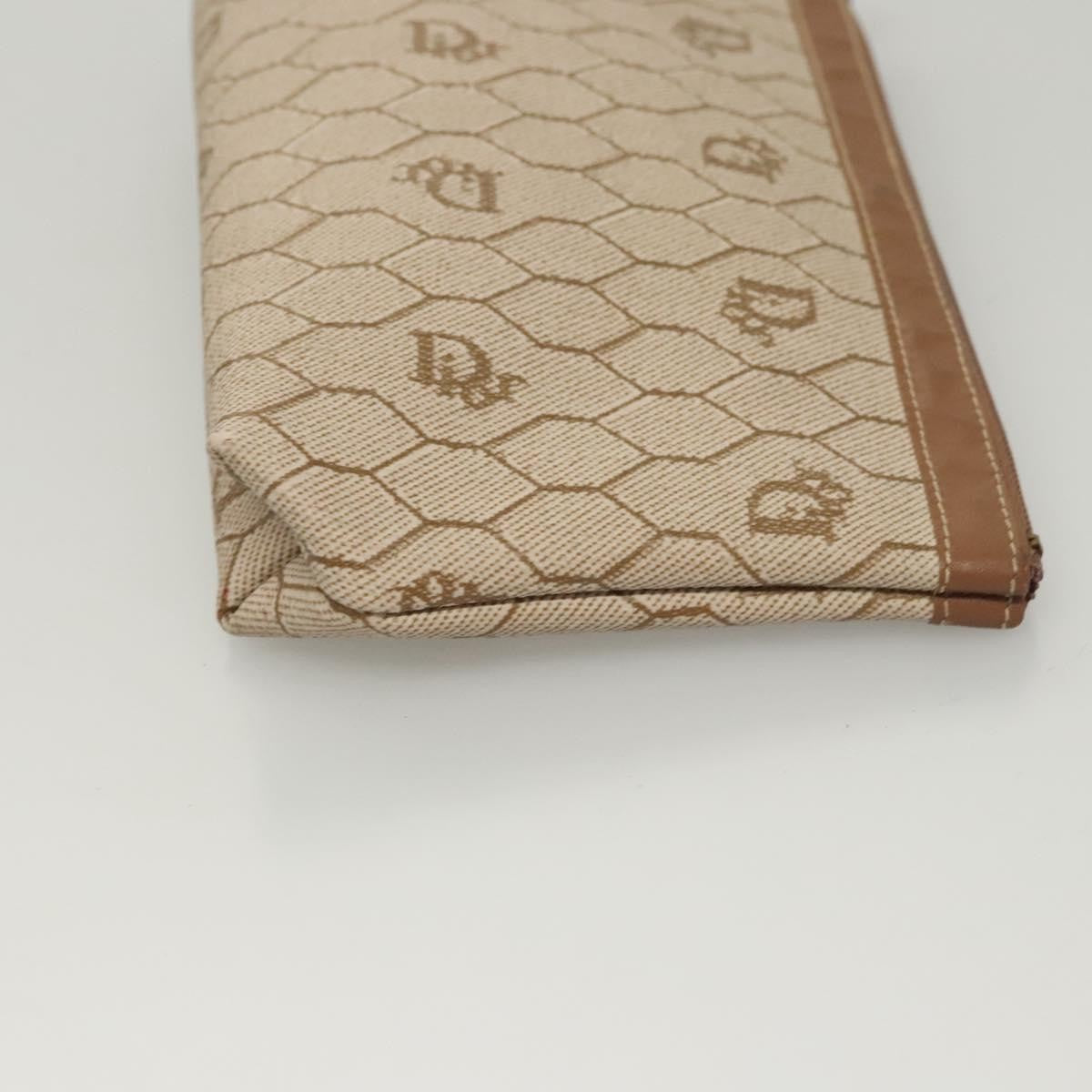 Christian Dior Vintage Honeycomb Zip Pouch Coated Canvas