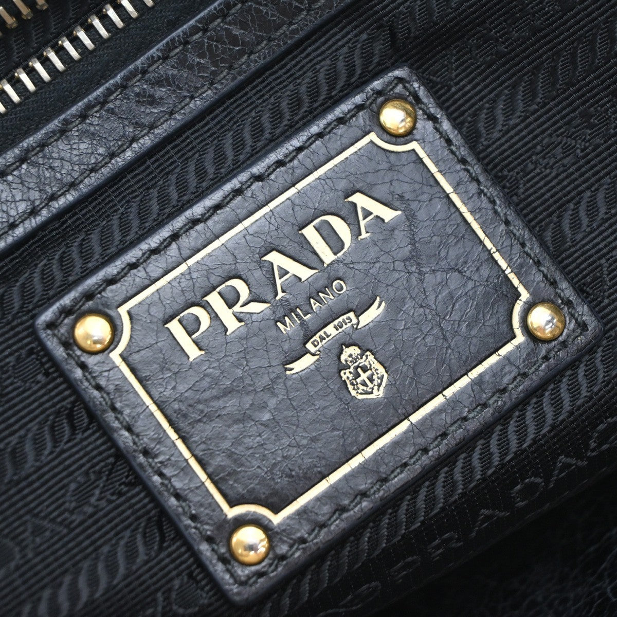 Prada Front Pocket Convertible Tote Leather